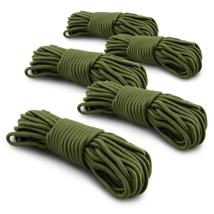 5mm Nylon Braided 50 Foot Black or Green Camping Rope - Emergency Zone