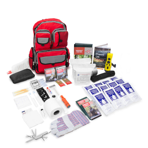Deluxe Urban Survival Kit - Red Backpack - Emergency Zone