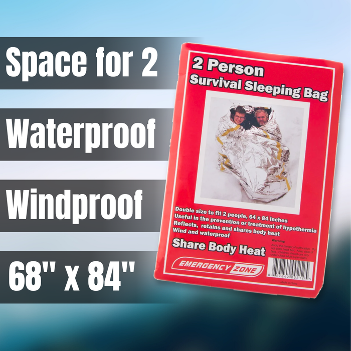 2 Person Survival Reflective Sleeping Bag - Bulk Pack of 48