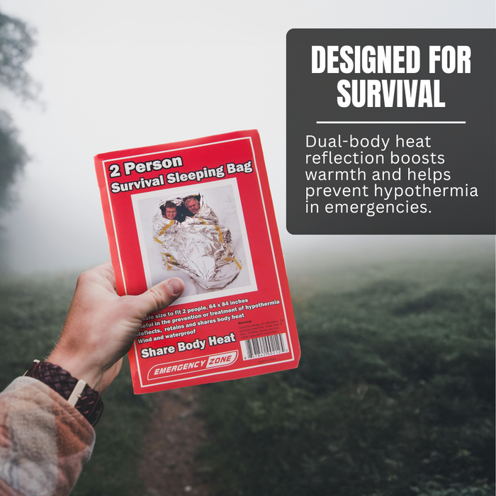 2 Person Survival Reflective Sleeping Bag - Bulk Pack of 48