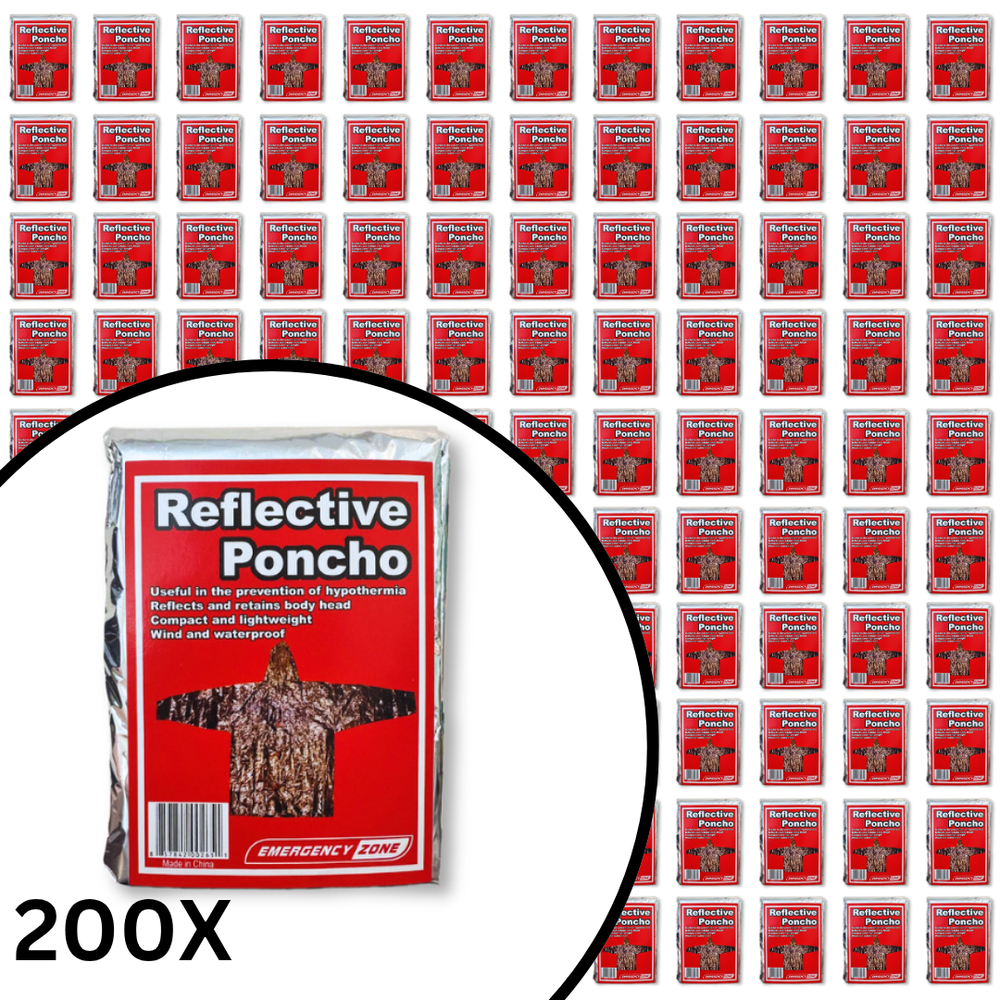 Reflective Poncho - Bulk Pack of 200