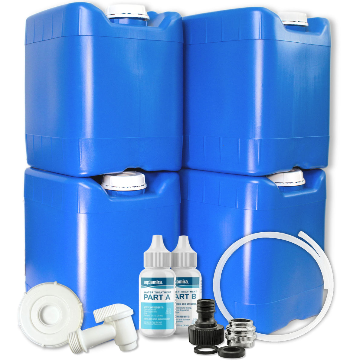 5-Gallon Stackable Water Storage Tanks (4 Tanks) — Emergency Zone
