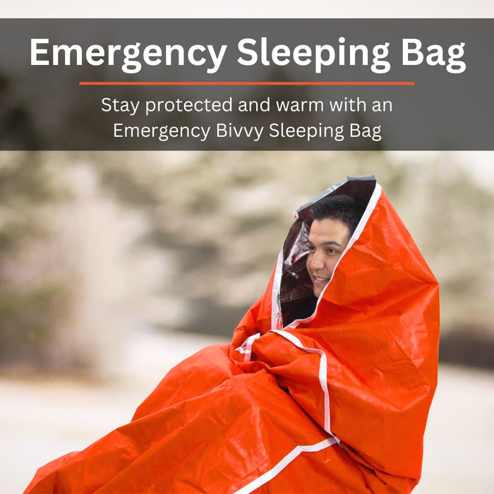 SE Mylar Emergency Sleeping Bag (3-Pack) - 84x36 - Waterproof Windproof Reflective