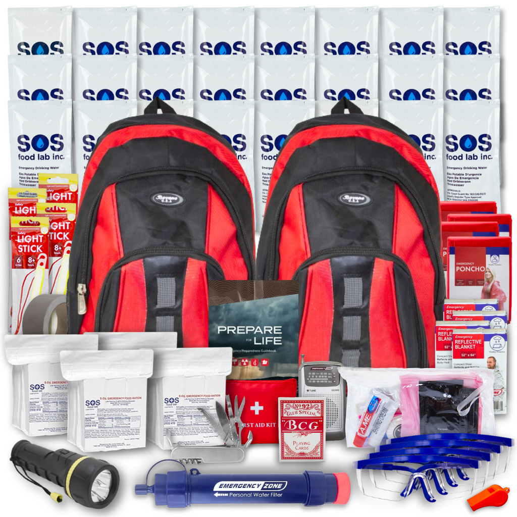 The Essentials Complete 72-Hour Kit - 4 Person: Black or Red