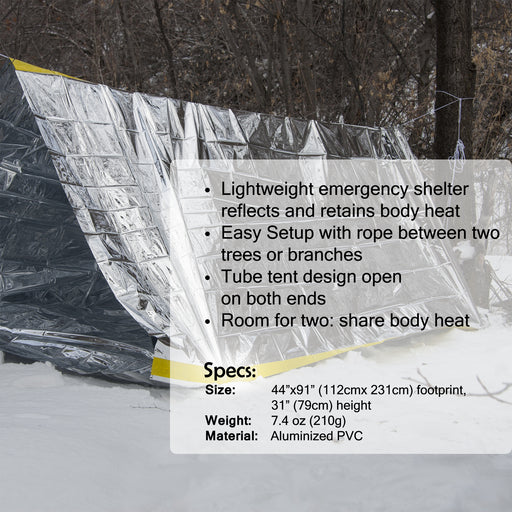 2 Person Reflective Emergency Tube Tent - Emergency Zone