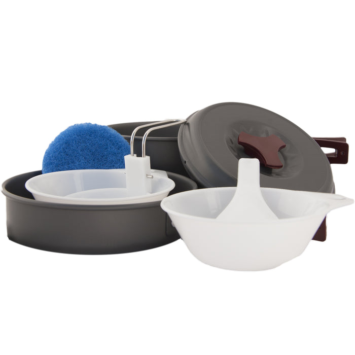 Camping Cooking Set, 8 Pcs Folding Cooking Bowl Pot Pan Camping Mess Kit For Picnic Hiking