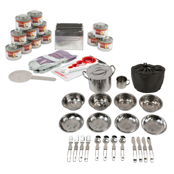 New & Improved Premium StableHeat Fuel Storage Set with Cooking Set - Emergency Zone