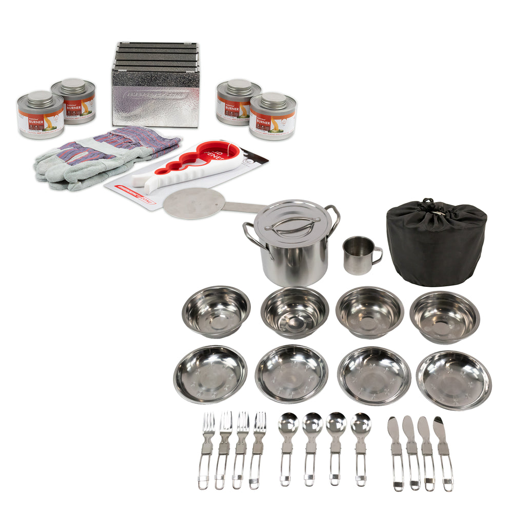 New & Improved Premium StableHeat Fuel Storage Set with Cooking Set - Emergency Zone