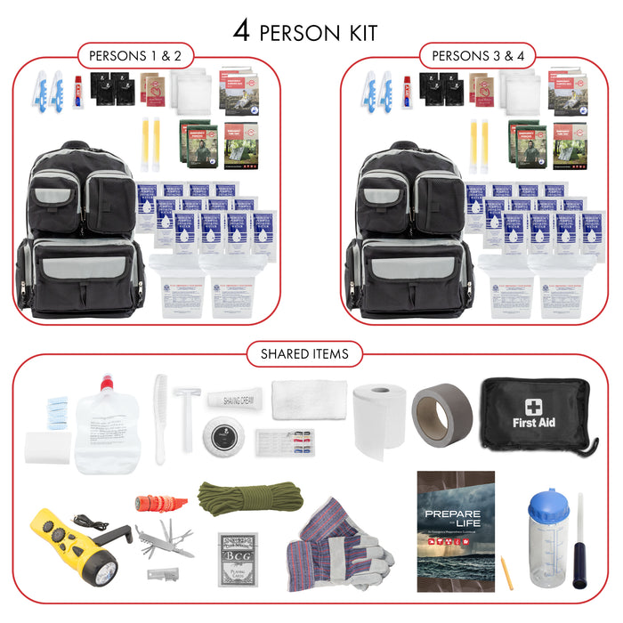 Urban Survival Bug-Out Bag - 4 Person Emergency 72 Hour Kit — Emergency Zone