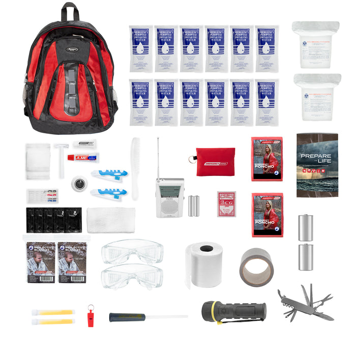 Deluxe Urban Survival Kit - Red Backpack — Emergency Zone
