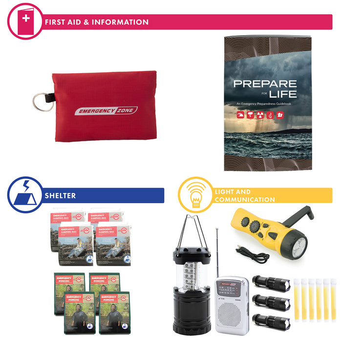 Complete Hurricane Survival Kit - 4 Person - Emergency Zone