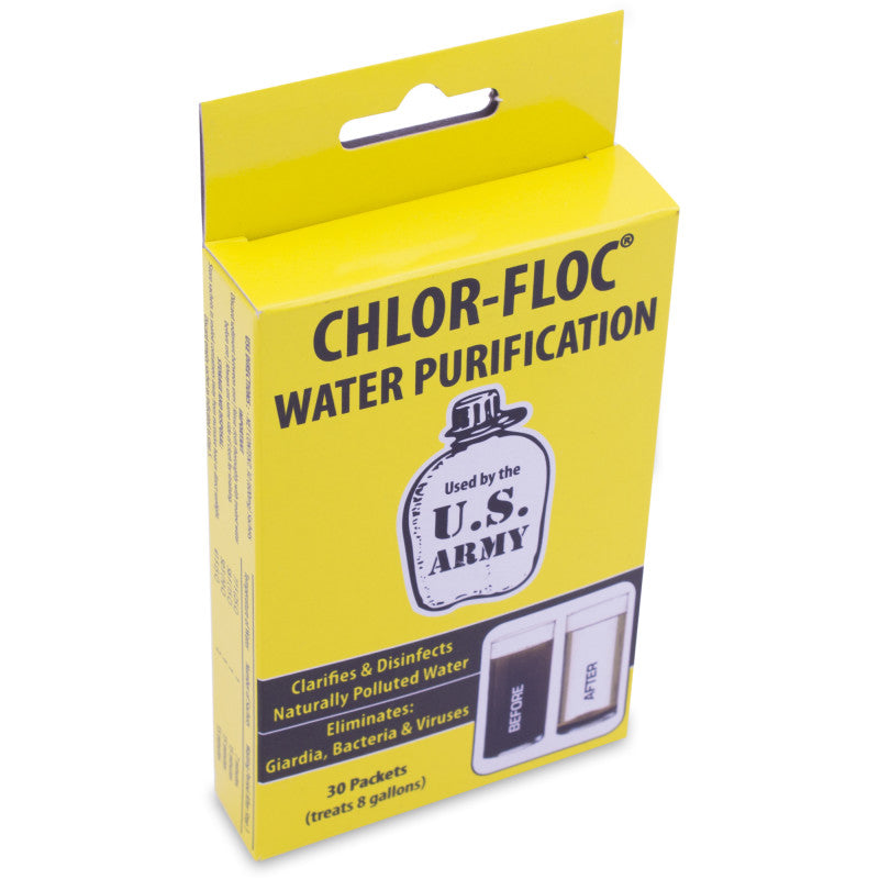 Chlor-Floc Military Water Purification - 30 Pouches - Emergency Zone
