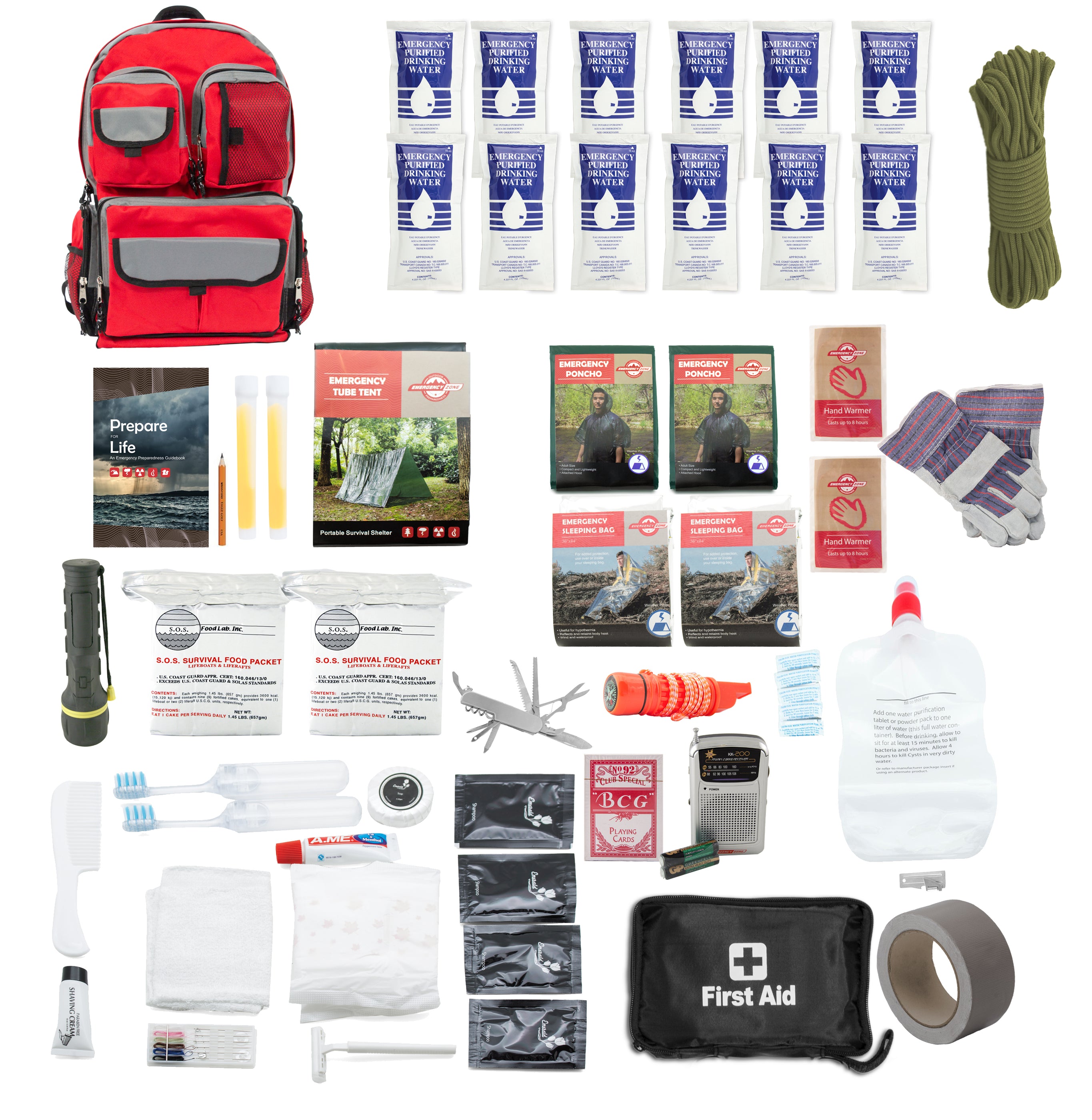 Family Prep 72 Hour Survival Kit 2 Person — Emergency Zone