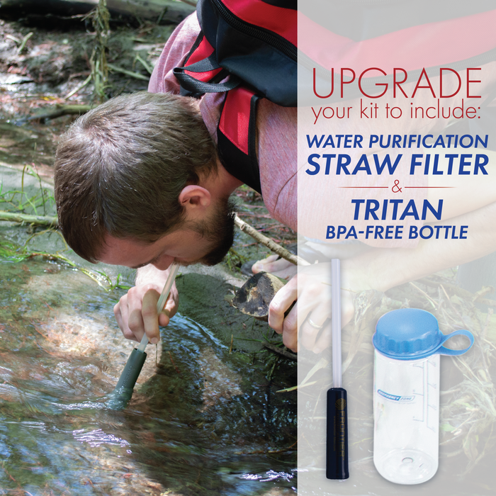 Urban Survival Bug-Out Bag with Water Purification Straw Filter - 2 Person - Emergency Zone
